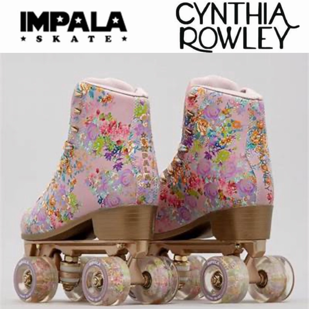 SZ 9 Cynthia Rowley (IMPALA) Pink Floral Roller Skates